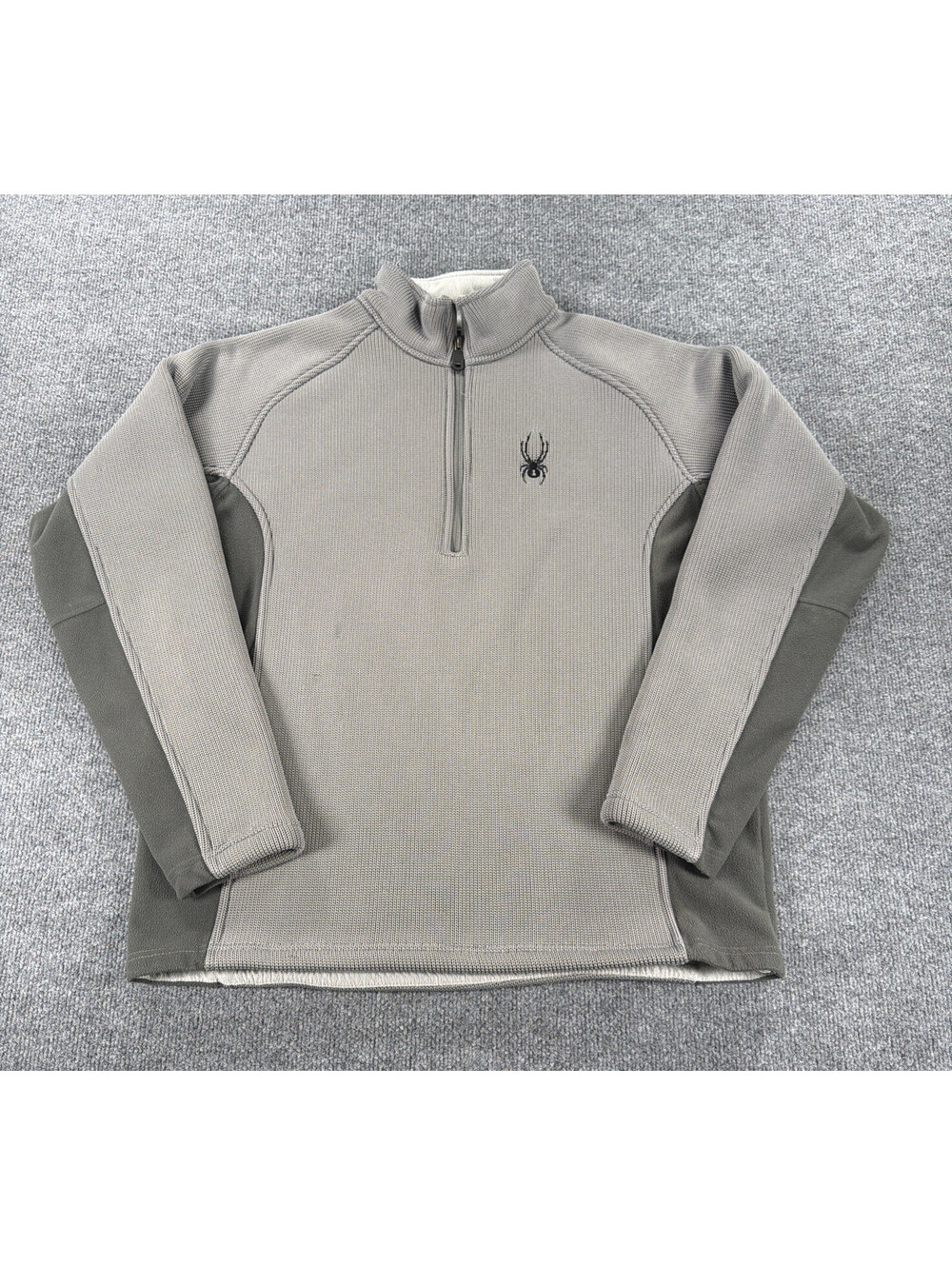 Spyder Active Pull Over Sweatshirt Jacket Sherpa Lined Gray-Size Large